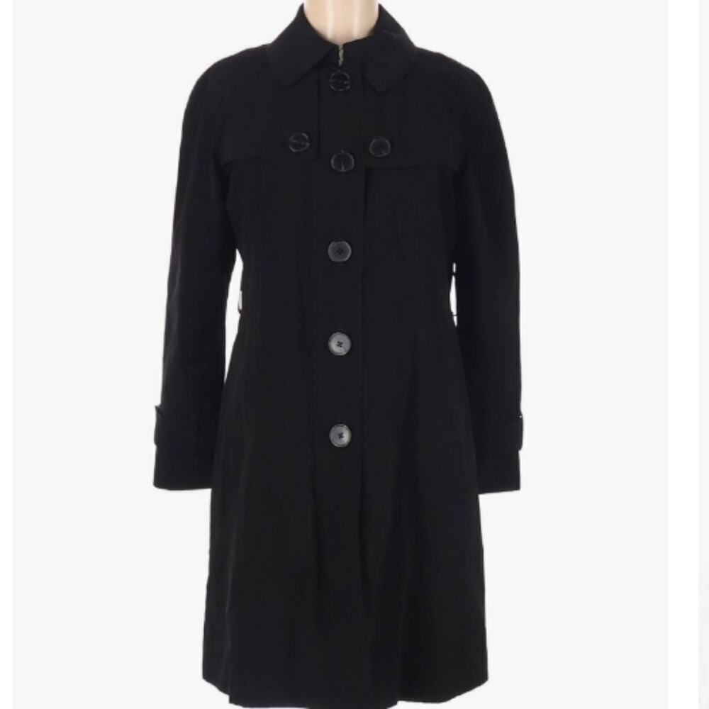 LONDON FOG BLACK MULTI POCKET LINED TRENCH COAT PM